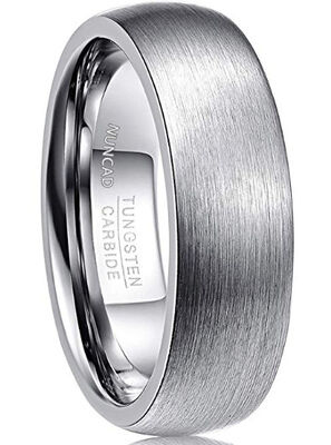 Harga yang bagus 8mm Satin Finish Tungsten Carbide Pria Cincin Pernikahan Pilihan yang sempurna untuk hari istimewa Anda on line