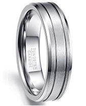 Customized Modern Style 6MM/8MM Polished Tungsten Steel Carbide Wedding Engagement Rings Fashion Men Jewelry
