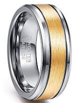 Men's Tungsten Carbide Zircon Wedding Ring with Setting Inlay Technology