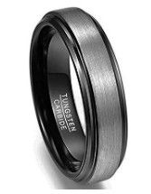 Matt Silver And Black Men's Wedding Ring Gold Tungsten Carbide Tungsten Steel Ring Provide Mould Making And Making Service