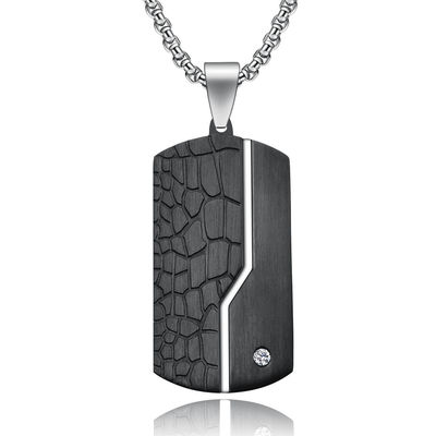 Square Religious Cross Pendant Necklace for Men , Stainless Steel Christian Jewelry