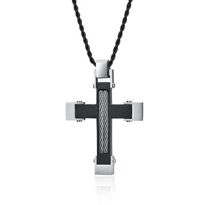 Fashion Men's Cross Design Stainless Steel Titanium Pendant Necklace Provide Mould Making And Making Service