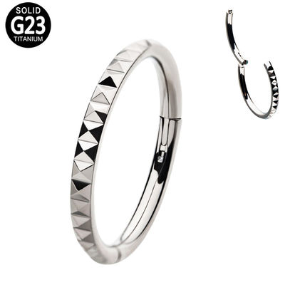 G23 Titanium Steel Diamond Earrings Hoop with Black Enamel and Hypoallergenic