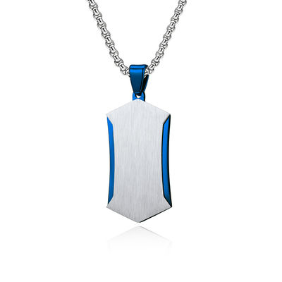 Stainless Steel Cross Pendant Necklace Christian Jewelry Satin Square Religious Cross Engraved Necklace For Men