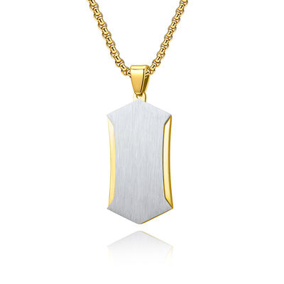 Stainless Steel Cross Pendant Necklace Christian Jewelry Satin Square Religious Cross Engraved Necklace For Men