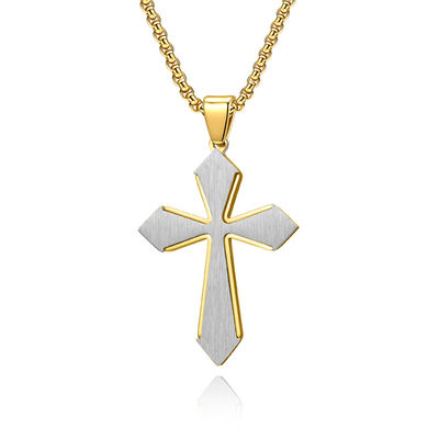 Stainless Steel Cross Shape Men's Fashion Necklace for Jewelry