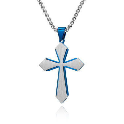 Stainless Steel Cross Shape Men's Fashion Necklace for Jewelry