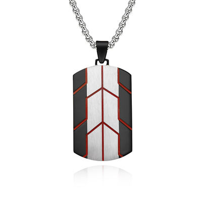 High Quality Stainless Steel Dog Tag Pendant Necklace Jewelry Black Square Pendant Necklace for Men