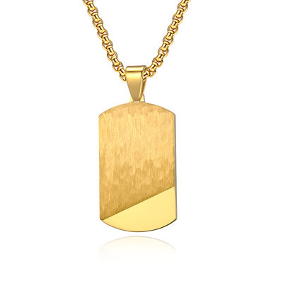 Satin and Polished Square Religious Necklace Men's Cross Stainless Steel Christian Jewelry for Anniversary Occasion