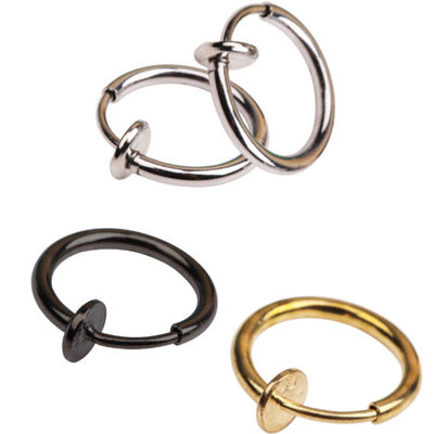 Stainless Steel C-Shaped European-Style Lip Stud Earrings With Vacuum Coating Polished Finish