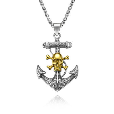 Classic Shape Stainless Steel and Gold Pendants Necklaces for Men Anniversary Occasion