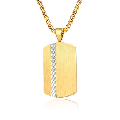 Satin and Polished Square Religious Necklace Men's Cross Stainless Steel Christian Jewelry for Anniversary Occasion