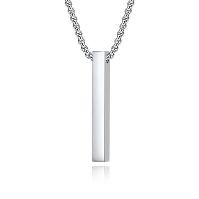 Fashion Jewelry Men's Cuboid Stainless Steel Necklace Stainless Steel Cross Pendant Chain Necklace for Men Women 22-24 Inches