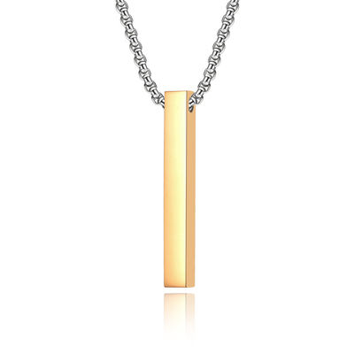 Fashion Jewelry Men's Cuboid Stainless Steel Necklace Stainless Steel Cross Pendant Chain Necklace for Men Women 22-24 Inches