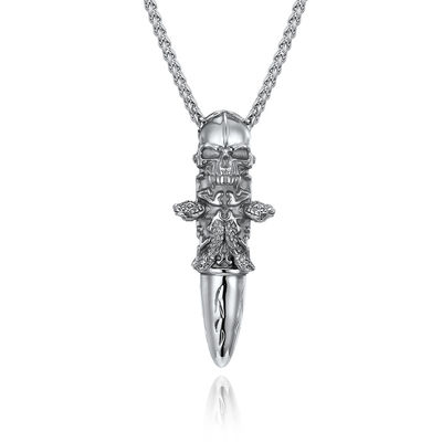 Skull Shape Stainless Steel and Gold Pendants Necklaces for Men Jewelry