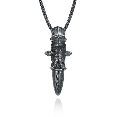 Skull Shape Stainless Steel and Gold Pendants Necklaces for Men Jewelry