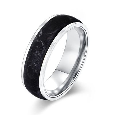 Forged Carbon Fiber Jewelry Main Material Plated Gold and Rose Gold Wedding Bands for Men