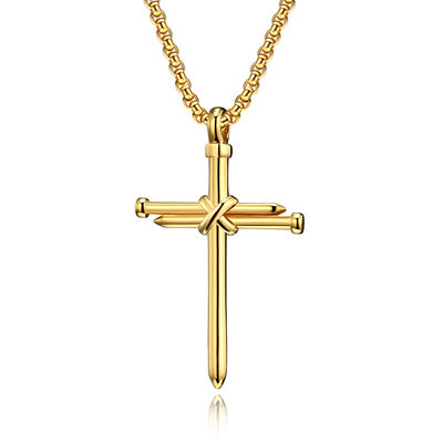 Fashion Stainless Steel Chain Necklace Men's Jewelry Gold Plated Spiral Pendant Necklaces for Men Hip Hop Party Anniversary Gift