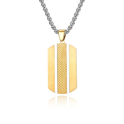Satin and Polished Square Religious Necklace Men's Cross Stainless Steel Christian Jewelry for Anniversary Occasion