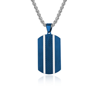 Satin and Polished Square Religious Necklace Men's Cross Stainless Steel Christian Jewelry for Anniversary Occasion
