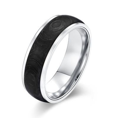 Forged Carbon Fiber Jewelry Main Material Plated Gold and Rose Gold Wedding Bands for Men