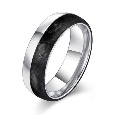 2025 New Arrival Plated Gold and Rose Gold Forged Carbon Fiber Wedding Bands Mens bands
