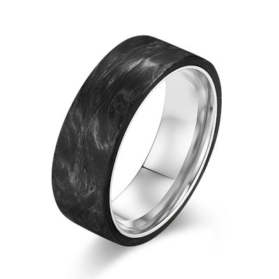 Gold Powder Forged Carbon Fiber Wedding Bands Perfect Gift for Men's Jewelry
