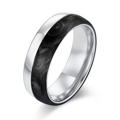 Good price 2025 New Arrival Carbon Fiber Engagement Rings Gold Powder Forged Carbon Fiber Wedding Bands Mens bands online