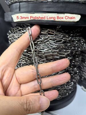 Harga yang bagus Stok dan Hot Sale 5.3mm Long Box Rantai Titanium Aksesoris Gentlemen Rantai on line