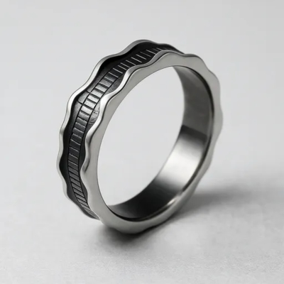 Bom preço. Anel de joia de moda Irregular Aço inoxidável Anel de casamento Anel de aço inoxidável fundido Anel de casamento masculino para homens on-line