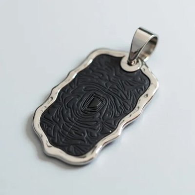 Un buon prezzo. Tough Style Men's Pendant:Bold metal frame,black core,shows trendy personality. in linea