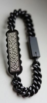 سعر جيد Wholesale new design stainless steel curved engraved vintage men's bracelet jewelry الانترنت