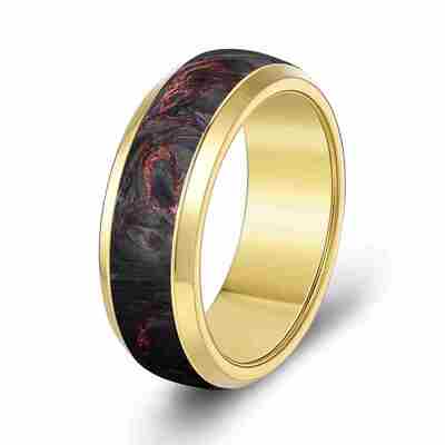 Хорошая цена Настраиваемая IPG Plated Forged Carbon Fiber Wedding Band с превосходной прочностью и уникальными мраморными узорами онлайн