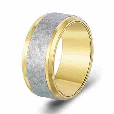 Un buon prezzo. Anello da sposa in titanio di zirconio nero - Anello di titanio maschile resistente agli graffi e ipoallergenico in linea