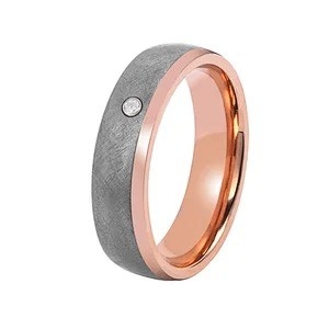 6mm Stainless Steel Tantalum Ring Handmade Tantalum And Rose Gold Wedding Band