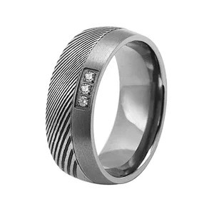 8mm Jewelry Damascus Steel Wedding Band Rings For Men Women
