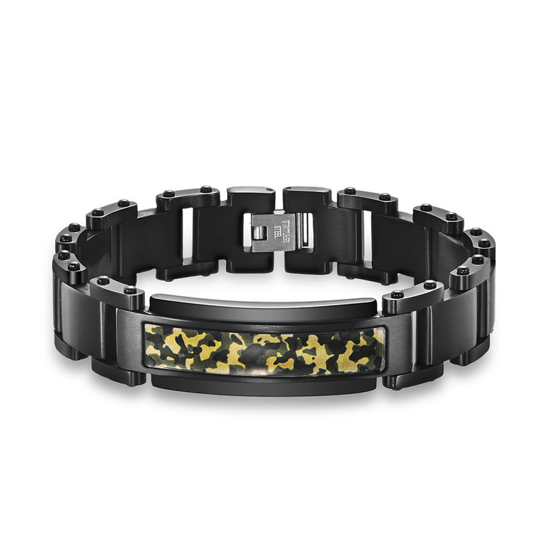 Luxury and Unique Flower Men Stainless Steel Watch Chain Bracelet