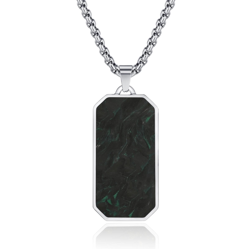 Fashionable Forged Carbon Fiber Pendant Men's Forged Carbon Fiber Chain Necklace Customized