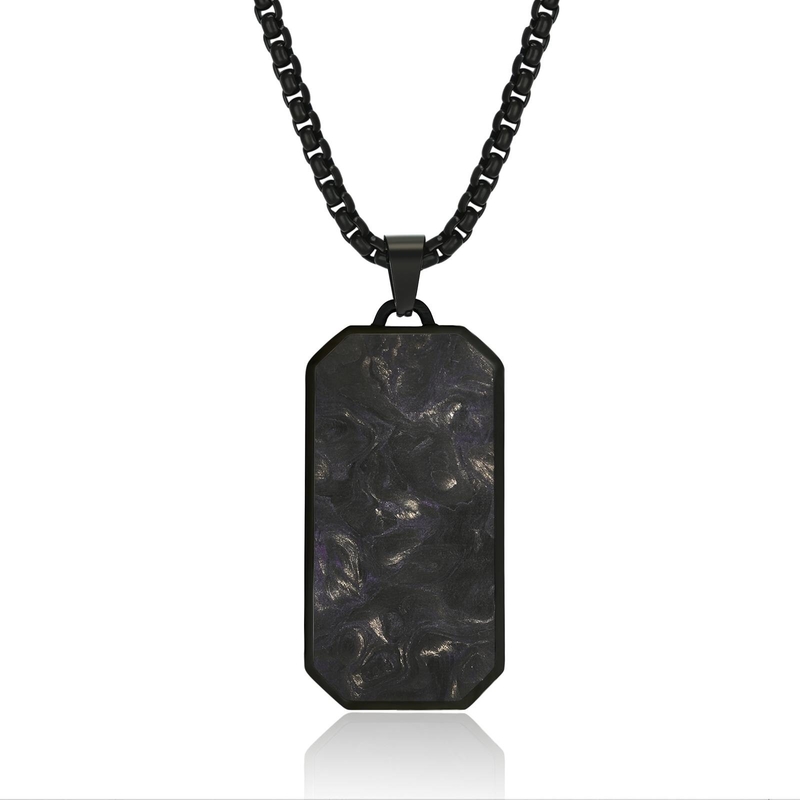 Fashionable Men's Forged Carbon Fiber Necklace New Jewelry Accesories