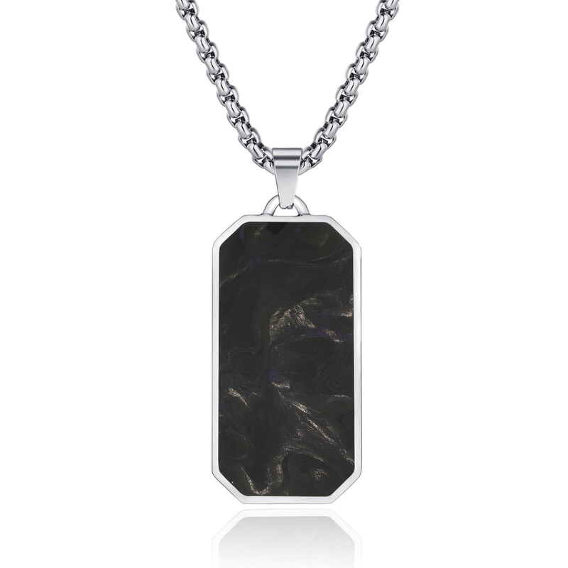 Men's Forged Carbon Fiber Necklace Jewelry 21 - 24 Inch Anniversary Gift Pendant