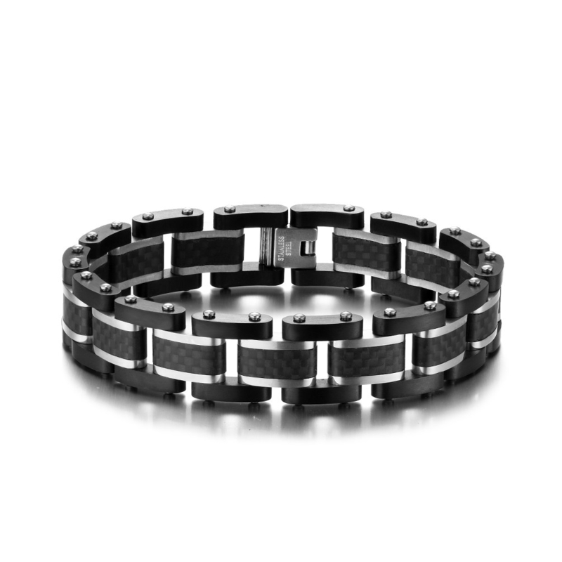 Fashion Plating Rose Gold Stainless Steel Bracelet Jewelry Watch Mens Punk Bracelets
