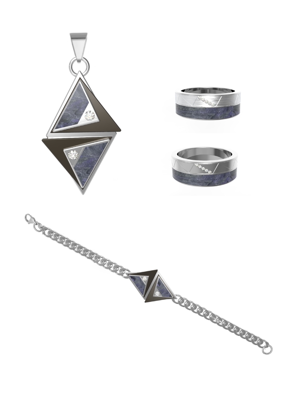 Unisex Carbon Fiber Jewelry Set Men's Cross Necklace Ring Bracelet Sweater Chain for Fashion