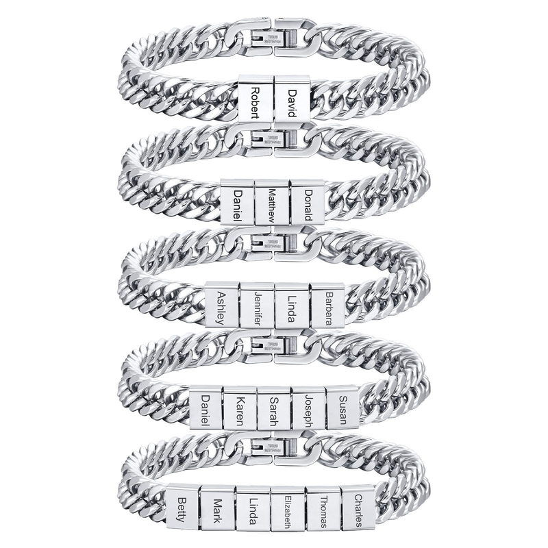19cm and 23cm Stainless Steel Men's Bracelet with Inlay Technology Fast Shipment Guaranteed