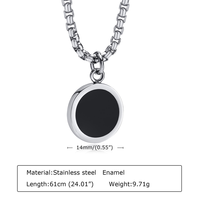Round Stainless Steel Enamel Pendant 9.71g Suitable for Both Men and Women