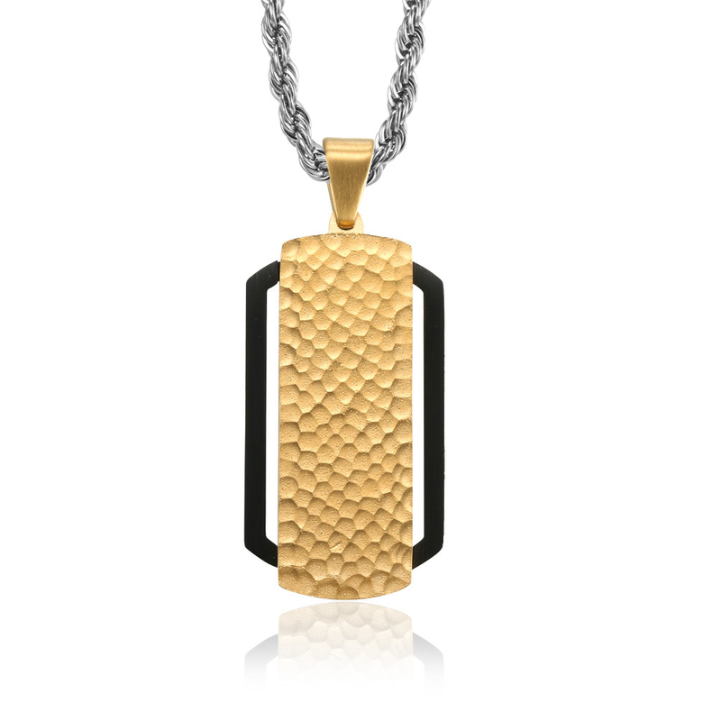 In Stock Stainless Steel and Gold Pendants Necklaces Factory Wholesale Men's Necklace