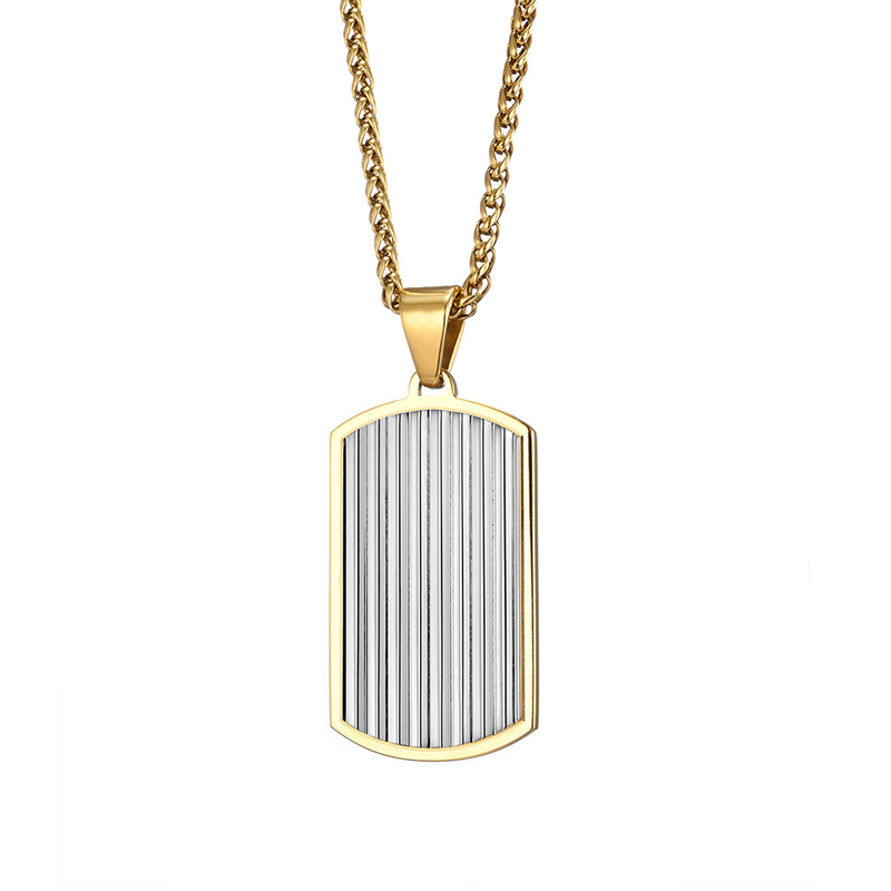 In Stock Stainless Steel Square Men's Pendants  Non Tarnish Necklaces Wholesale 2 colors available