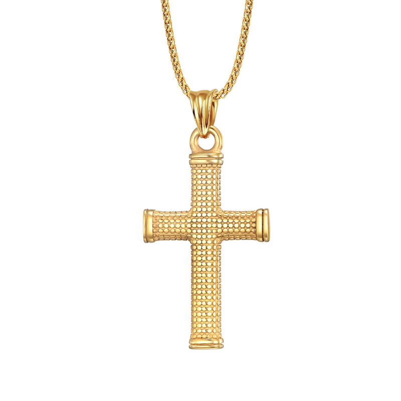 Cross Necklace for Men Vintage Gold Cross Pendant Mens Cross Necklace Christian Jewelry Religious Gifts