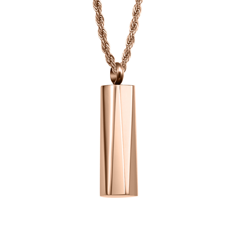 Gift Occasion Bar Cremation Urn Necklace Stainless Steel Men and Women Cross Necklace