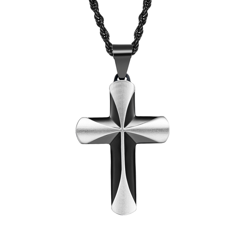 Jewelry Main Material Stainless Steel Bible Prayer Cross Pendant with Chain Necklace for Men Anniversary Occasion