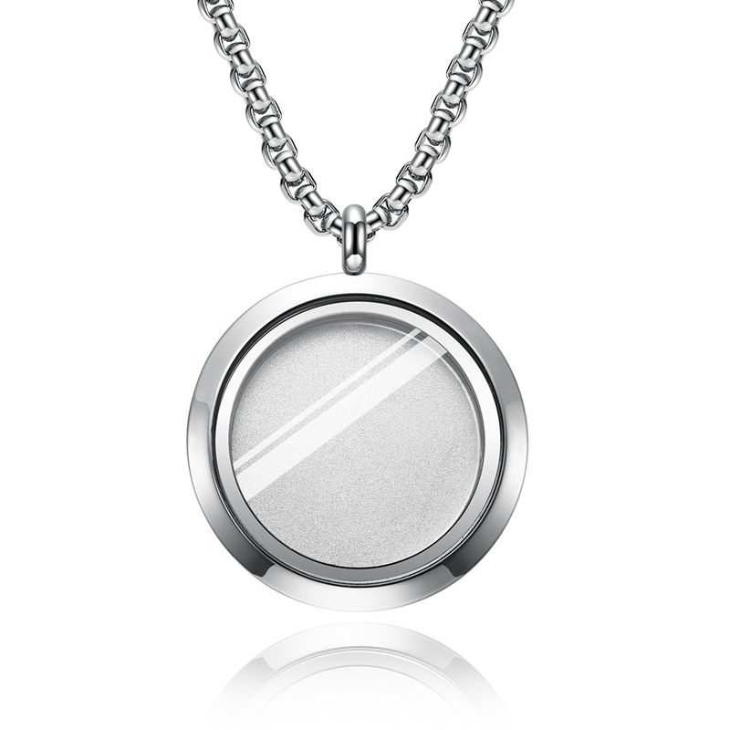 Stainless Steel Retro Round Coin Hammered Pendant Necklace for Men and Women Jewelry Main Material